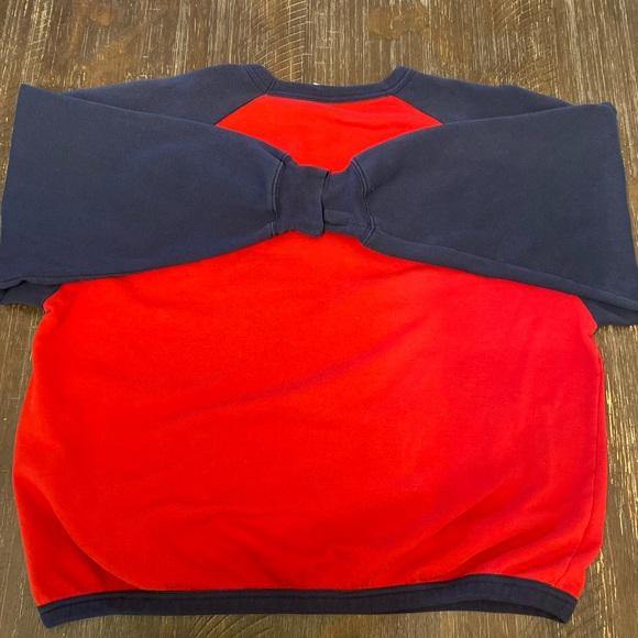 Vtg Mickey Co Sweater Disney Mickey Mouse Varsity 90s Red Pullover Crewneck - Picture 8 of 11